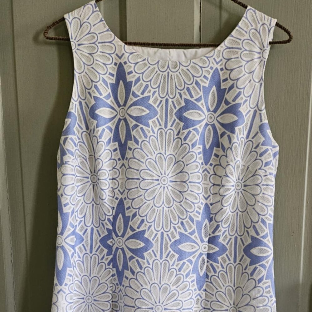 Talbot's Blue & White Sleeveless Dress 6p